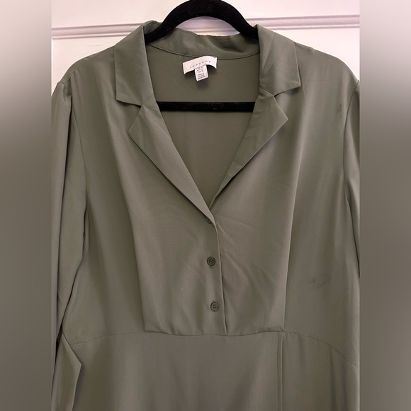 *TopShop* hip olive asymmetrical work dress - Picture 4 of 9